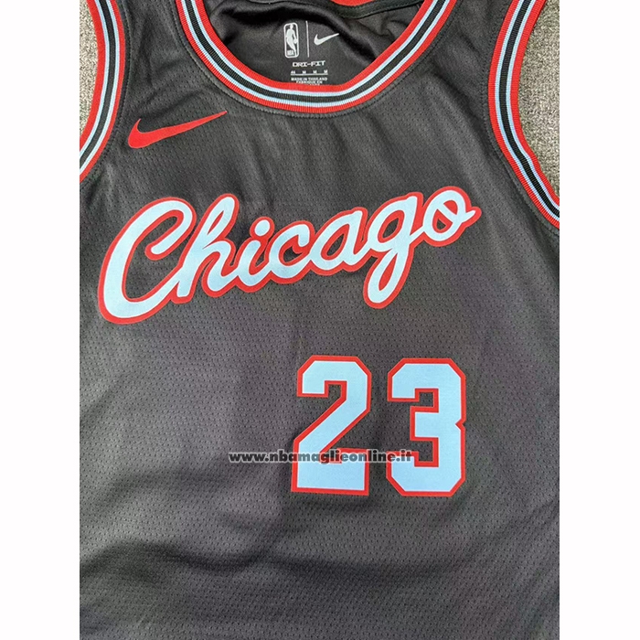 Maglia Chicago Bulls Michael Jordan No 23 Citta 2025-26 Nero